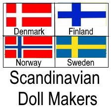Scanavian doll makers Denmark, Finland, Norway, Sweden