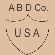 American Bisque Doll Company doll mark shield ABD CO. USA