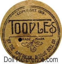 American Bisque Doll Company doll mark Toodles 1919