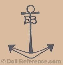 Ernst Bohne doll mark B, EB anchor symbol
