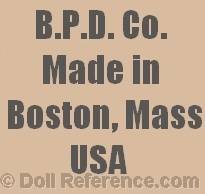 Boston Pottery doll mark B.P.D. Co. Made in Boston, Mass USA