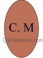 C. M. bebe slipper doll shoe mark French