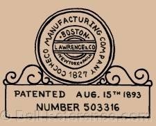Cocheco Manufacturing Company 1827 Lawrence Co. doll mark Boston, NY, Phila.