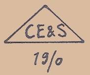 Christian Eichorn doll mark C E & S inside a triangle 19/0 size number