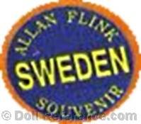 Alan Flink doll mark Alan Flink Sweden Souvenir