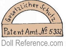 Johannes Franz doll mark Gesetzlicher Schutz Patent Amt No. 5332