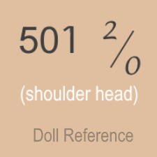 German doll mark 501 2/0 on a bisque shoulder head