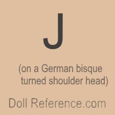 German doll mark J on bisque turned shoulder head