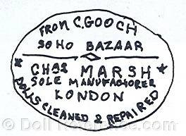 Chars. Gooch doll mark or label