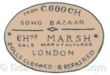 C. Gooch doll mark C. Gooch Soho Bazaar made by Chas. Marsh