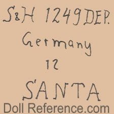 Hamburger & Co. doll mark S & H 1249 DEP. Germany Santa made by Simon & Halbig