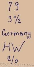 Heinrich Handwerck doll mark 79 3 1/2 Germany HW