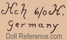 Heinrich Handwerck doll mark Hch 6/0 H.