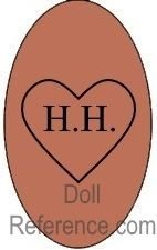 Heinrich Handwerck doll shoe mark HH inside a heart