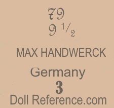 Max Handwerck doll mark 79 9 1/2 Max Handwerck Germany 3