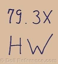 Heinrich Handwerck doll mark 79 3x HW