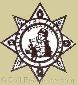 Heinrich Handwerck doll trade mark an eight pointed star with a doll symbol in the center