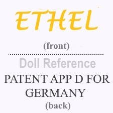 Hertwig doll mark Ethel, Patent Appd For Germany