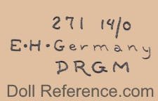 Ernst Heubach doll mark 271 14/0 E H Germany DRGM