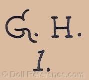Gebruder Heubach doll mark G. H. 1