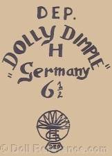 Gebruder Heubach doll mark DEP Dolly Dimple H Germany sunrise symbol