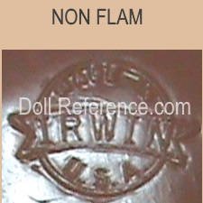 Irwin & Company doll mark Non-Flam circle Irwin made in USA