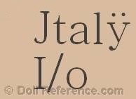 Italy, Italian bisque head doll mark Jtaly I/o