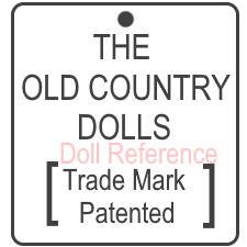 Krestine Knudsen doll mark tag THE OLD COUNTRY DOLLS Trade Mark Patented