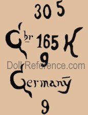 Gebrüder Kuhnlenz doll mark 305 Gbr 165 K 9 Germany 9 Germany 9