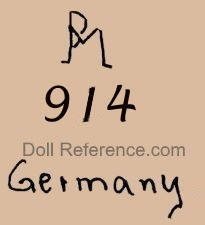 Mengersgereuth Porzellanfabrik doll mark PM 914 Germany
