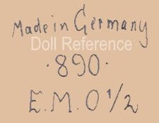Ernst Metzler doll mark Made in Germany 890 E.M. 0 1/2