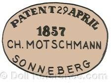 Christoph Motschmann doll mark Patent 29 April 1857 Sonneberg 