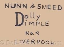 Nunn & Smeed doll mark Dolly Dimple No. 4 Liverpool