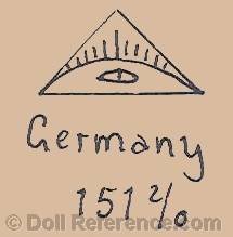Ohlhaver doll mark symbol of a pyramid with an eye doll mold 151