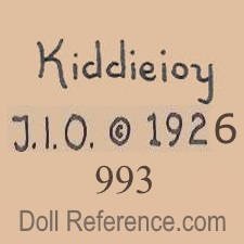 Jeanne Orsini doll mark Kiddiejoy J.I.O. © 1926 993