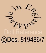 Palitoy Diddums doll mark Made in England © Des. 819486/7