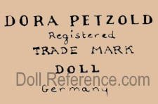 Dr. Dora Petzold doll mark stamp Registered Trade Mark Doll Germany