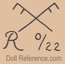 Rauenstein doll mark crossed flags R 0/22