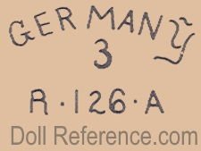 Recknagel doll mark Germany 3 R . 126 . A