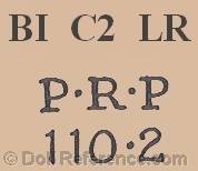 Paul Revere Pottery doll mark BI, C2, LR, PRP 110