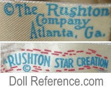 The Rushton Company Atlanta, GA doll mark label Rushton Star Creation