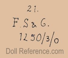 Franz Schmidt doll mark F. S. & C. 1250