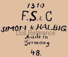 Franz Schmidt doll mark 1310 F. S. & C. Simon & Halbig Made in Germany