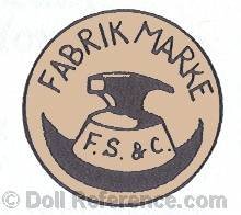 Franz Schmidt doll mark Fabrik Marke anvil symbol F.S. & C