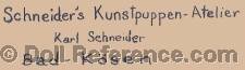 Karl Schneider doll mark Schneider"s Kunstpuppen-Atelier Karl Schneider