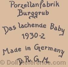 Porzellanfabrik Burggrub Das Lachende Baby 1930-2 Made in Germany D.R.G.M