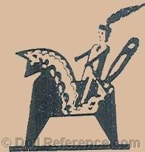 Sonneberg Town of Toys city Germany trade mark boy on toy horse symbol