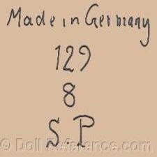 Sonneberger Porzellanfabrik doll mark Made in Germany 129 SP