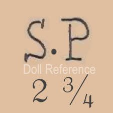 Sonneberger Porzellanfabrik doll mark SP 2 3/4