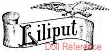 Edmund Ulrich Steiner doll mark Liliput on ribbon with eagle at top